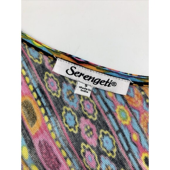 Serengeti Maxi Dress Sleeveless Bright Multi Geometric Striped Rayon Women Small - Picture 8 of 10